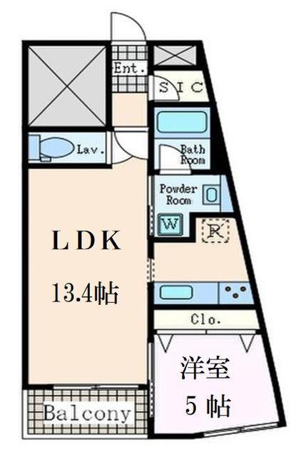 オークデンヒルズ(1LDK/2階)の間取り写真