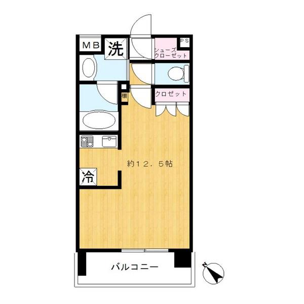 ラ・コスタ新宿余丁町(ワンルーム/10階)の間取り写真