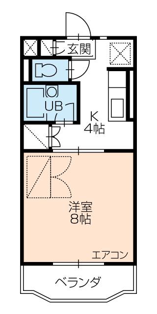 ハイツリバティ(1K/2階)の間取り写真