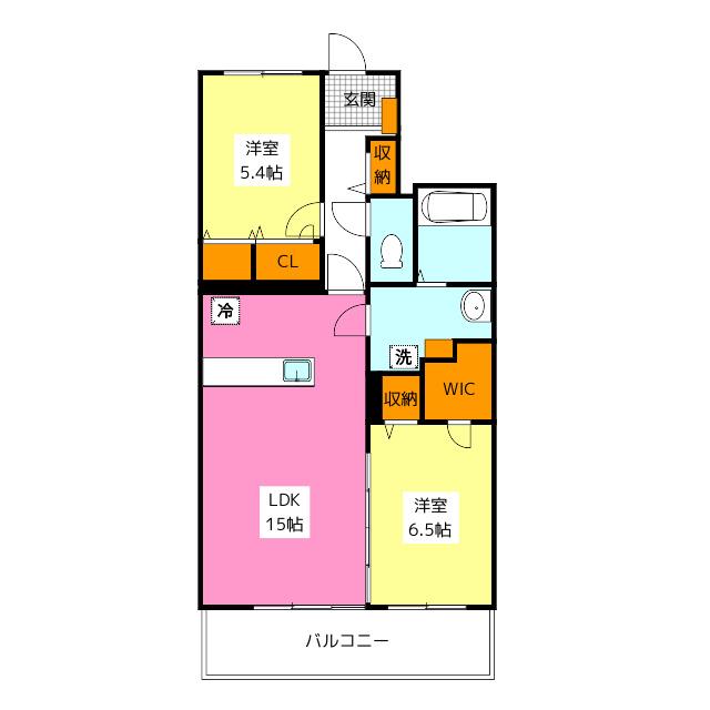 CANOA(2LDK/2階)の間取り写真