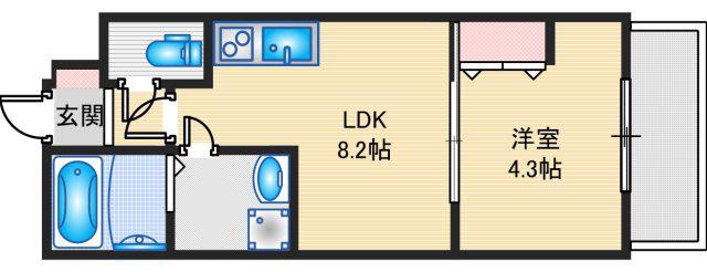 フォレ下穂積2丁目(1LDK/2階)の間取り写真
