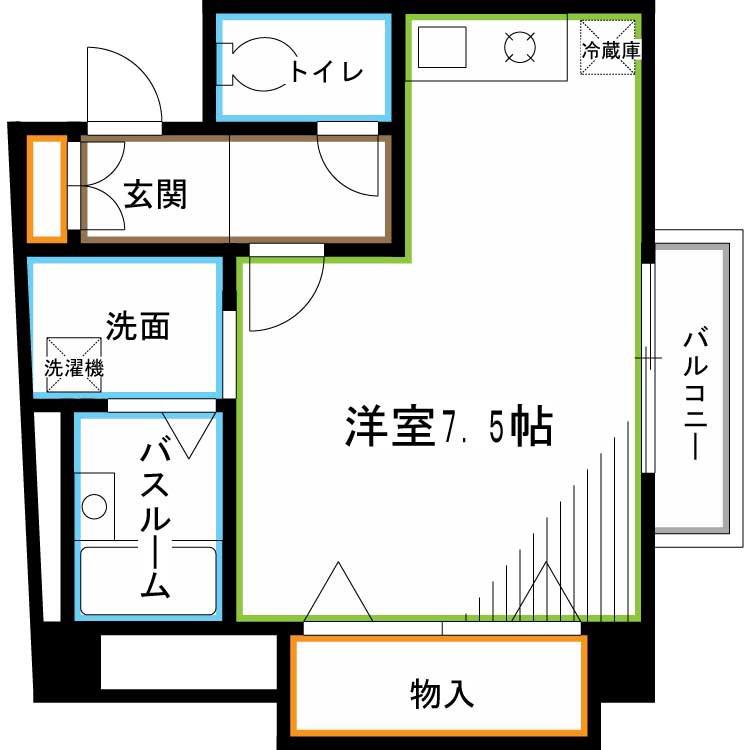ピエルビラージュ(ワンルーム/2階)の間取り写真