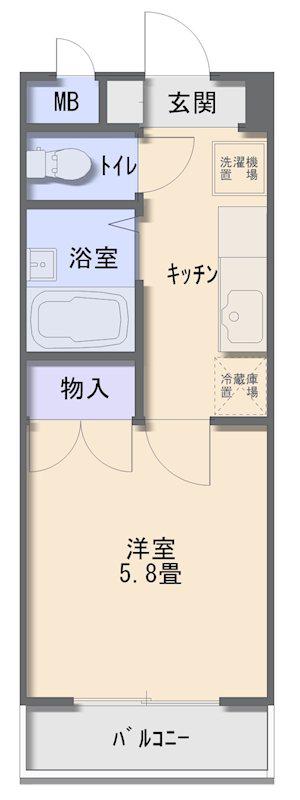 サンチェリービル(1K/2階)の間取り写真