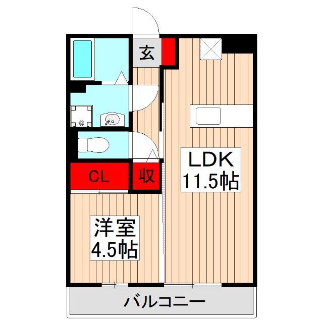 ビアンコ光が丘(1LDK/3階)の間取り写真