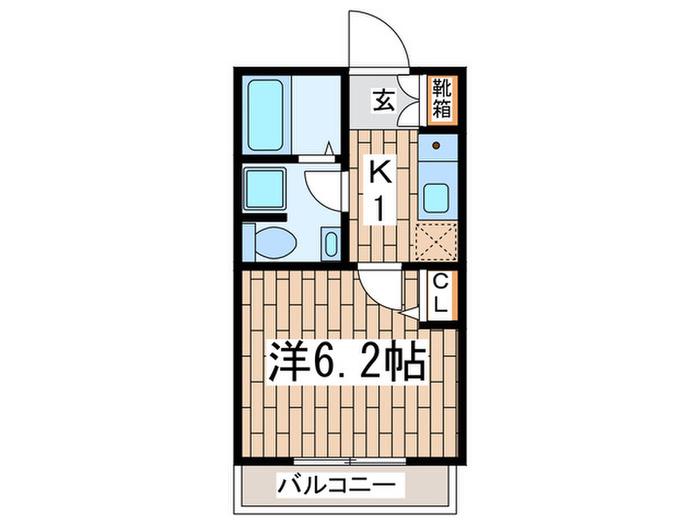 ブルースカイ横須賀(1K/1階)の間取り写真