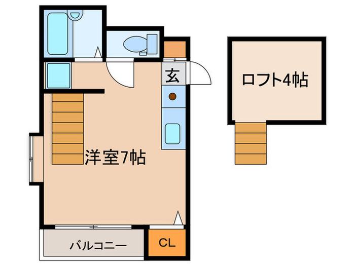 シャルマン姪浜(ワンルーム/2階)の間取り写真