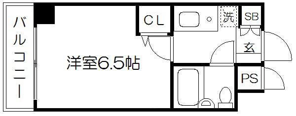 デトムワン烏丸二条(1K/3階)の間取り写真