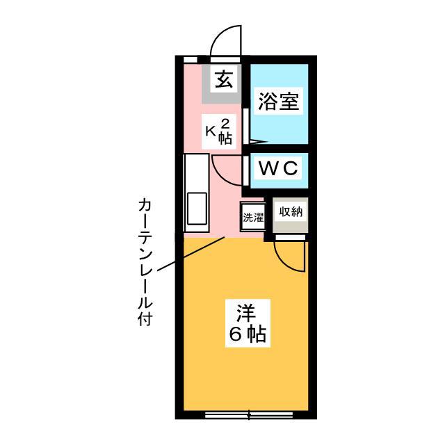ソレイユ宮前(ワンルーム/2階)の間取り写真