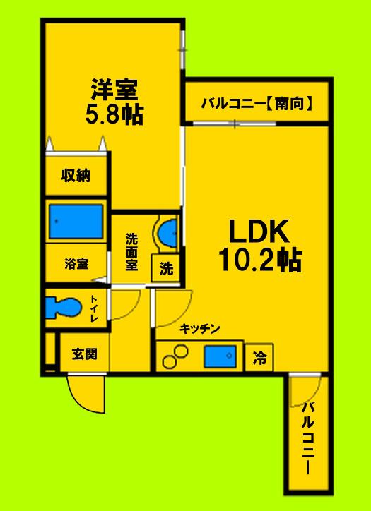 フジパレス塚口I・II番館(1LDK/1階)の間取り写真