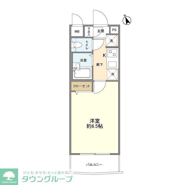 フェニックス新宿若松町(1K/6階)の間取り写真