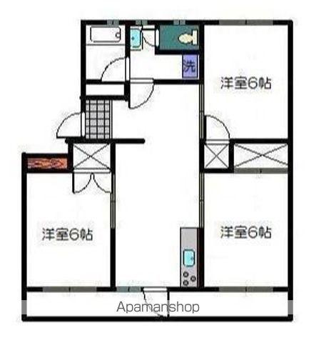 山下マンション(3DK/3階)の間取り写真