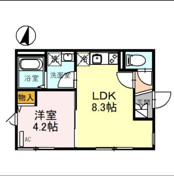 ゼフィルス(1LDK/1階)の間取り写真