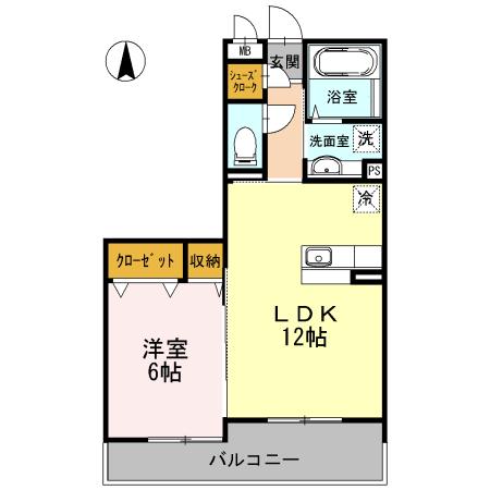 トロアモリール(1LDK/2階)の間取り写真