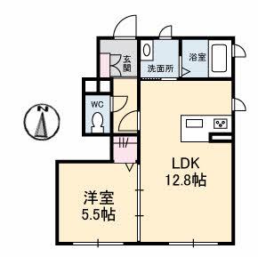 シャーメゾン大門(1LDK/1階)の間取り写真