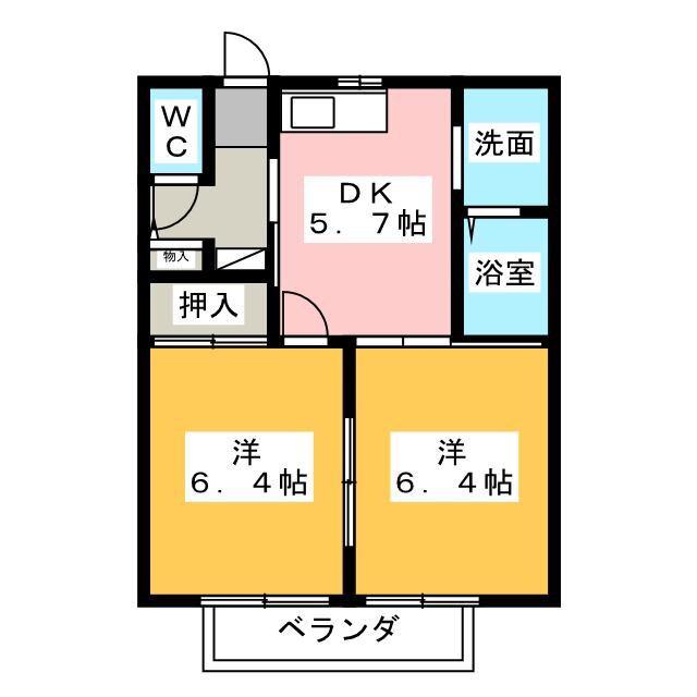 コーポS・E(2K/1階)の間取り写真