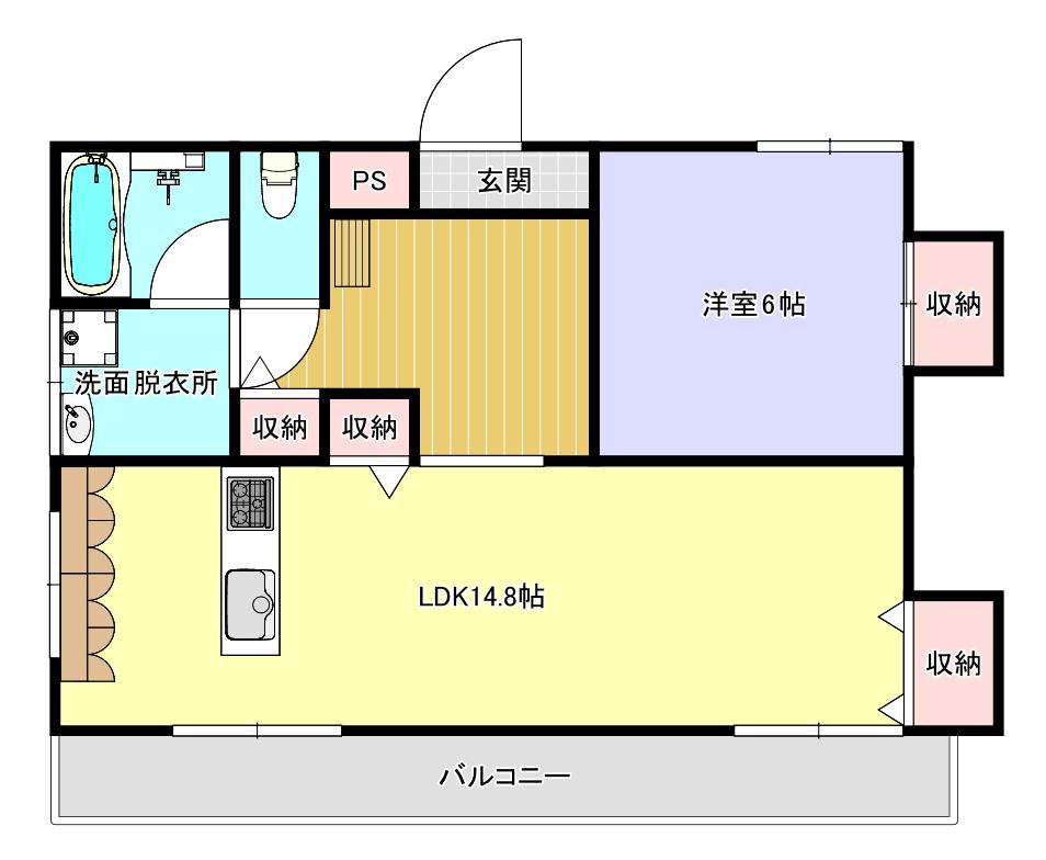 メゾン東邦X(1LDK/3階)の間取り写真