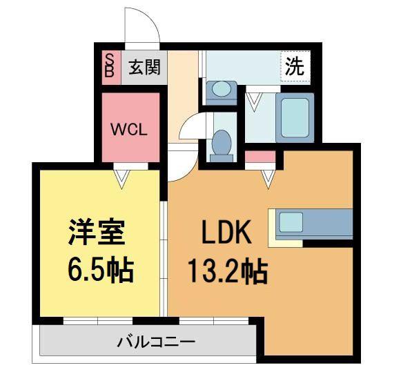 サカセ川ハイツA(1LDK/1階)の間取り写真