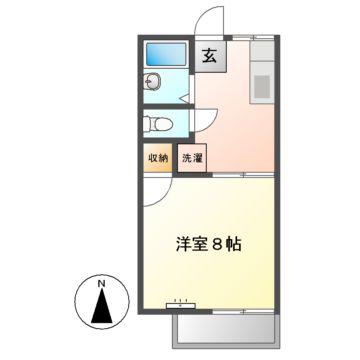 ラフォーレ旭 A棟(1K/2階)の間取り写真