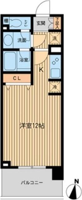 ドゥーエ横濱台町(ワンルーム/8階)の間取り写真