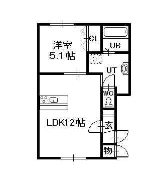 BLOOMII(1LDK/1階)の間取り写真