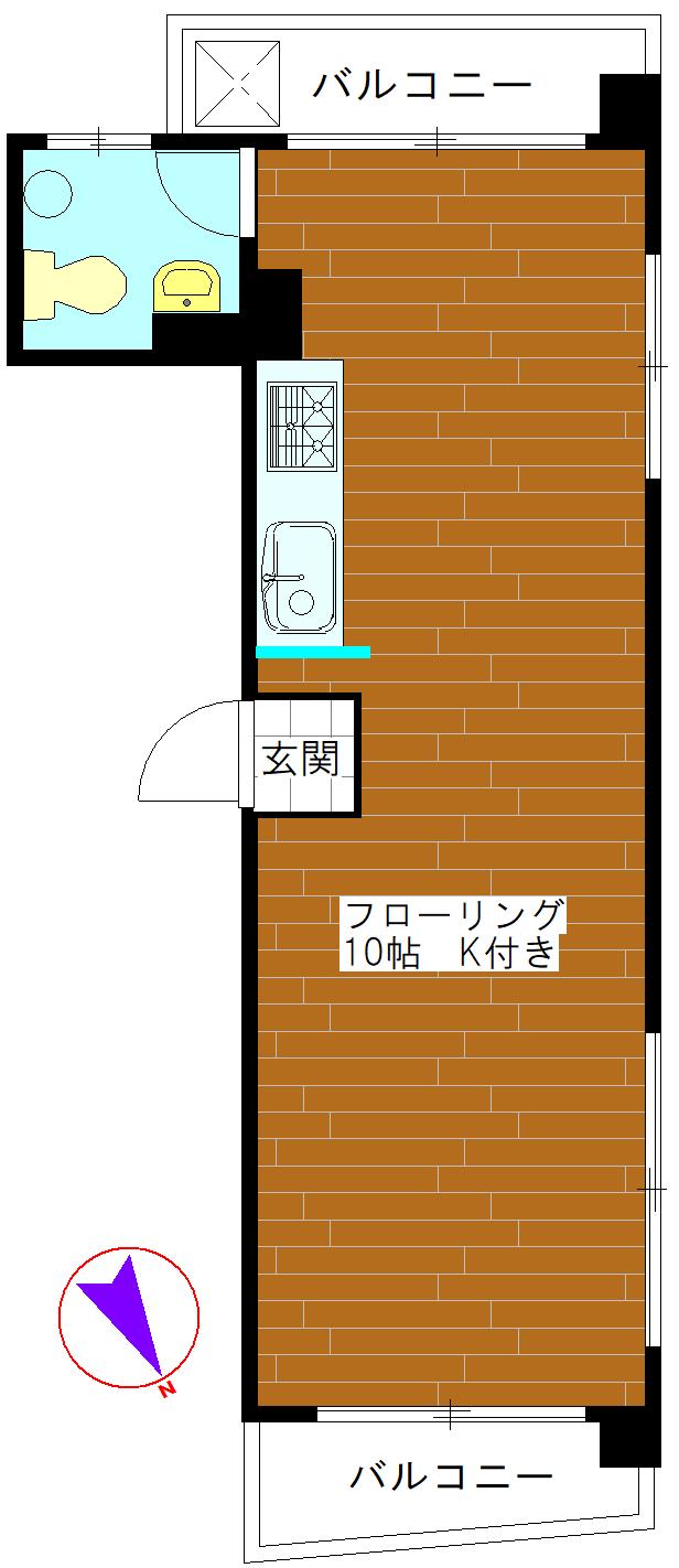 キャッスルたてはる(ワンルーム/2階)の間取り写真