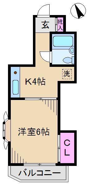 小泉ビル(1K/2階)の間取り写真