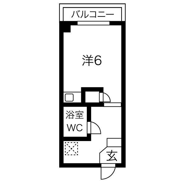 グランピア上汐(ワンルーム/6階)の間取り写真