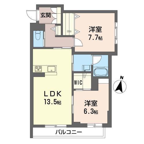 シャーメゾンMII(2LDK/2階)の間取り写真