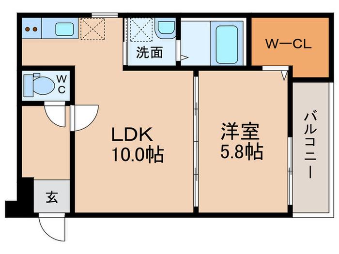 サンパレス りんくう(1LDK/2階)の間取り写真