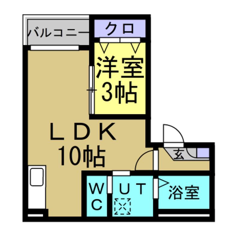 JACK FUNAIRIII(1LDK/2階)の間取り写真