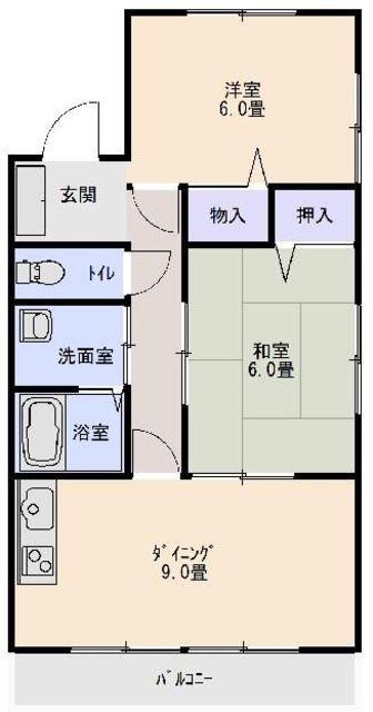 コーポ丸栄2(2LDK/2階)の間取り写真