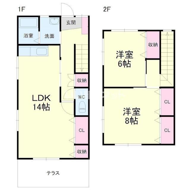 ブランシェ橋羽A(2LDK/1階)の間取り写真