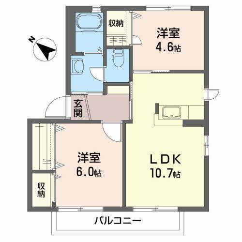 コート・アバンテA(2LDK/1階)の間取り写真