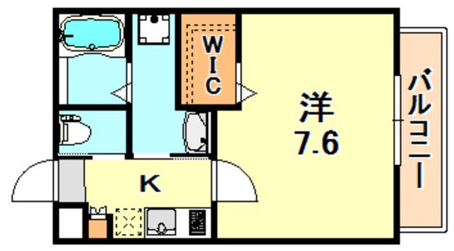ワコーレヴィータ垂水坂上2丁目(1K/2階)の間取り写真