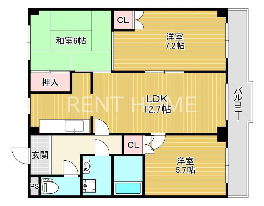 ココ川崎(3LDK/5階)の間取り写真