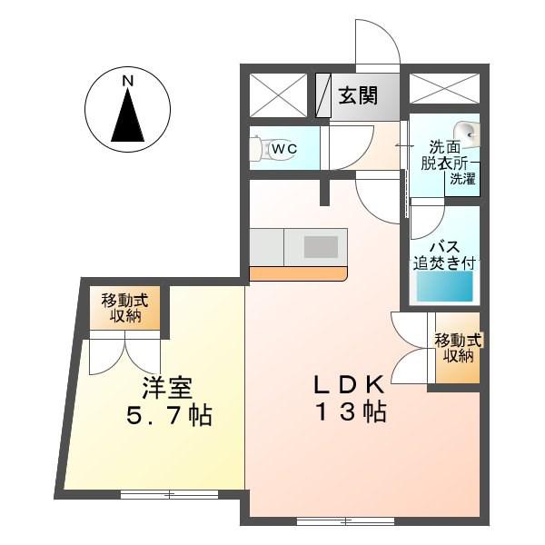 BRANDNEW CITY E(1K/3階)の間取り写真