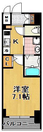 スプランディッド大阪ウエスト(1K/4階)の間取り写真