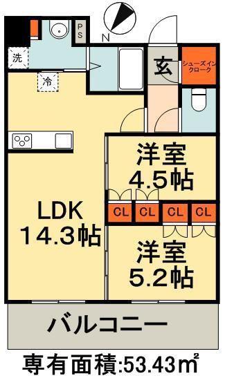 ヒューリックレジデンス千葉中央(2LDK/13階)の間取り写真