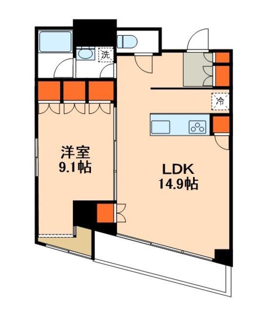 パークアクシス銀座イースト(1LDK/6階)の間取り写真