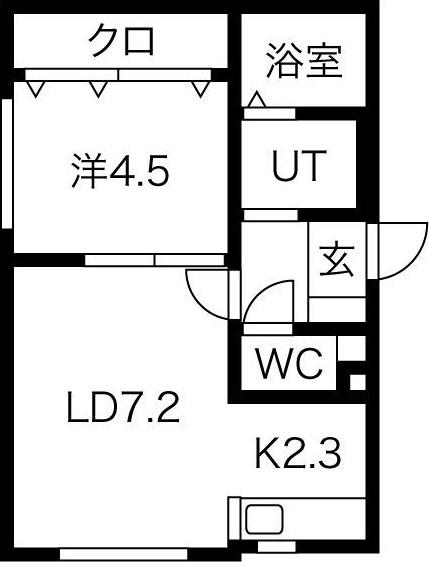 MULBERRY FIELD24.2(1LDK/2階)の間取り写真