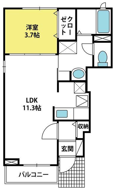 ブローテ(1LDK/1階)の間取り写真