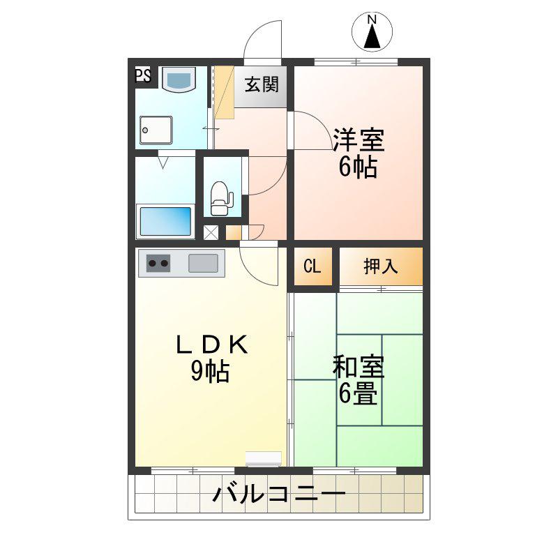 サンクレール(2LDK/5階)の間取り写真