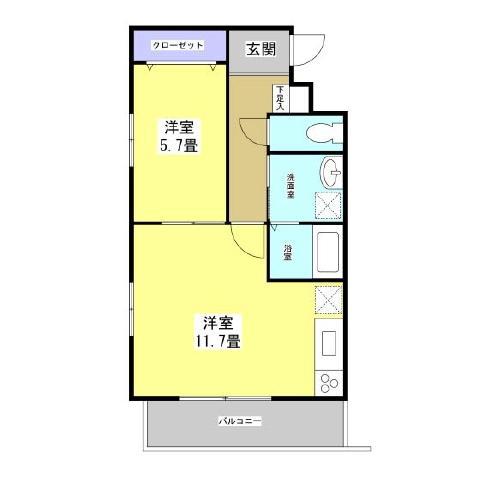 アーバンヒルズ富士見台(1LDK/2階)の間取り写真