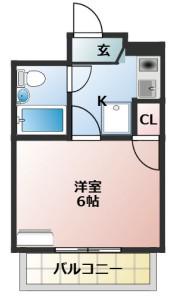 キャピタル壱番館(1K/2階)の間取り写真