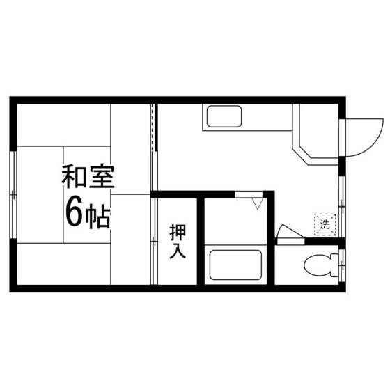 コーポ村上(1K/2階)の間取り写真