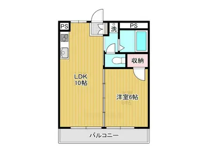 権藤ビル(1LDK/3階)の間取り写真