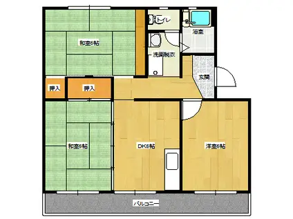 大呑マンション(3DK/3階)の間取り写真