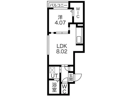 シティプラザ手稲アネックス(1LDK/4階)の間取り写真