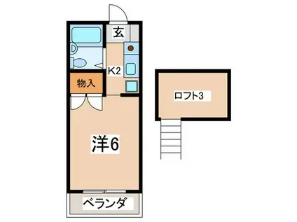 ミナミ・アパ-トB(1K/2階)の間取り写真