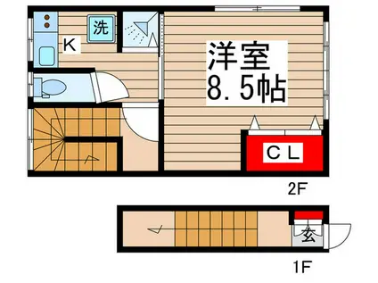 鬼澤荘(1K/3階)の間取り写真